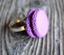 Bague gourmande "Macaron Myrtille"